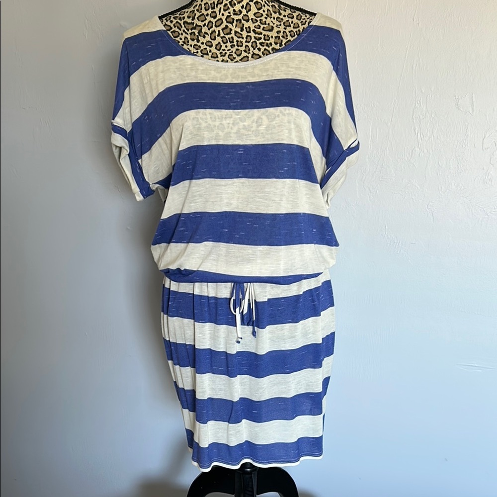Ella Moss Blue and White Striped Swim Coverup